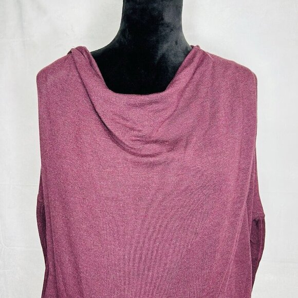 Athleta Purana Wrap Hooded Relaxed Drape Neck Sweatshirt Spiced Cabernet Sz XXS - Picture 2 of 9
